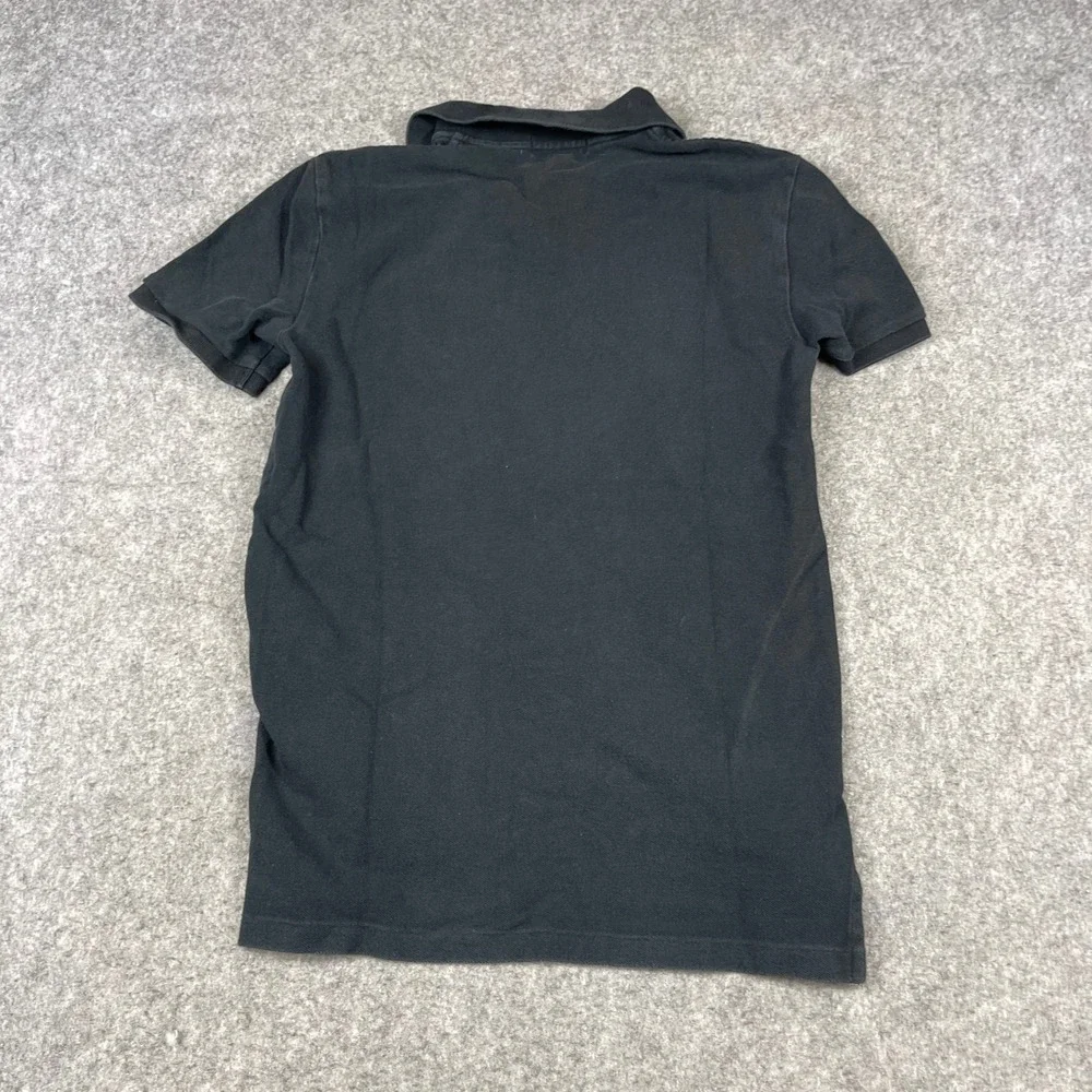 Polo Ralph Lauren Polo Shirt Boys Lg 14-16 Black Short Sleeve Pique Red Pony